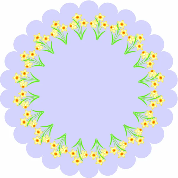 Pâques jonquille fleurs cadre — Image vectorielle