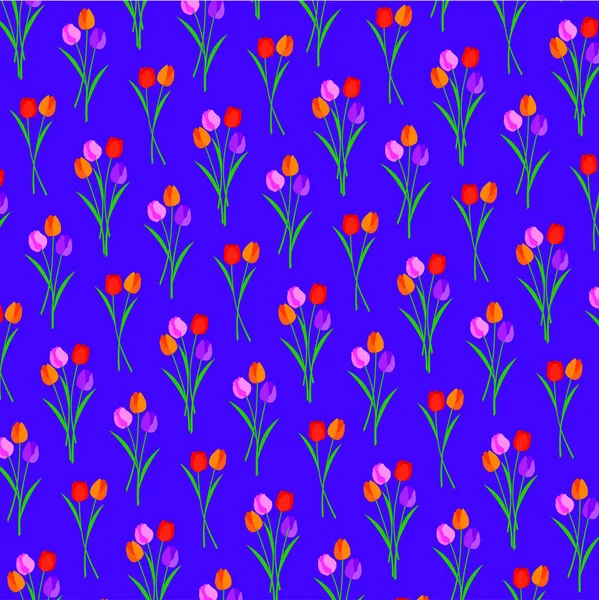 Retro tulips pattern