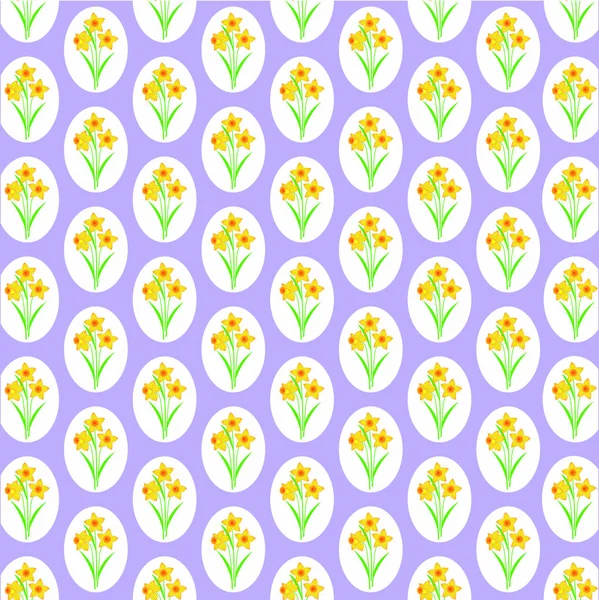 Retro daffodil pattern — Stock Vector