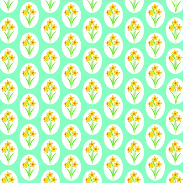 Retro daffodil pattern — Stock Vector