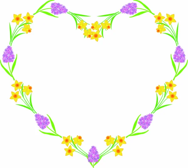 Minimalist floral heart frame Royalty Free Stock Illustrations