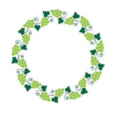 Yeşil asma daire çerçeve 