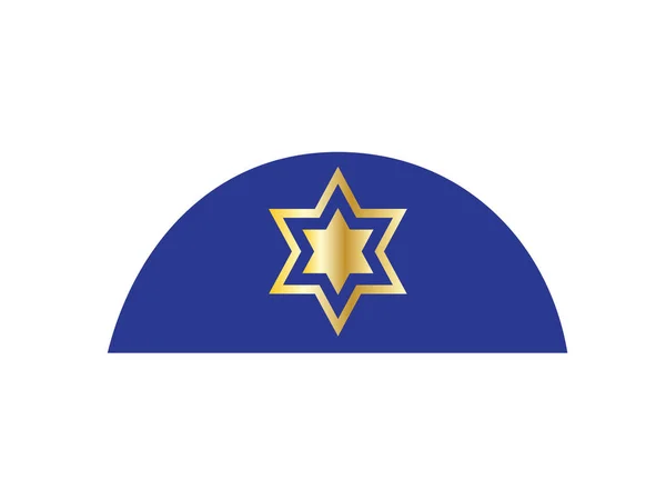 Chapeau yarmulke juif avec étoile — Image vectorielle