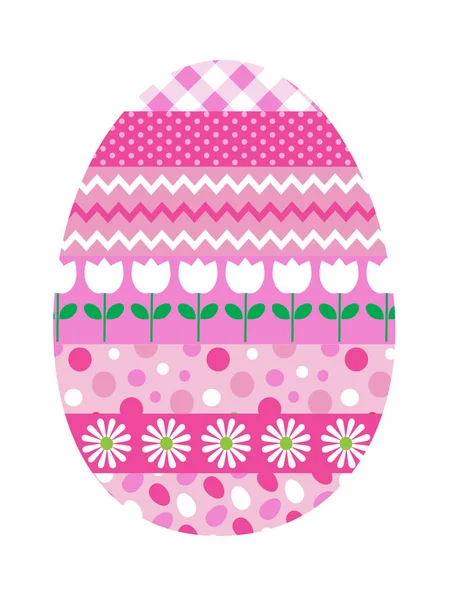 Пасхальное яйцо с розовым рисунком — стоковый вектор
