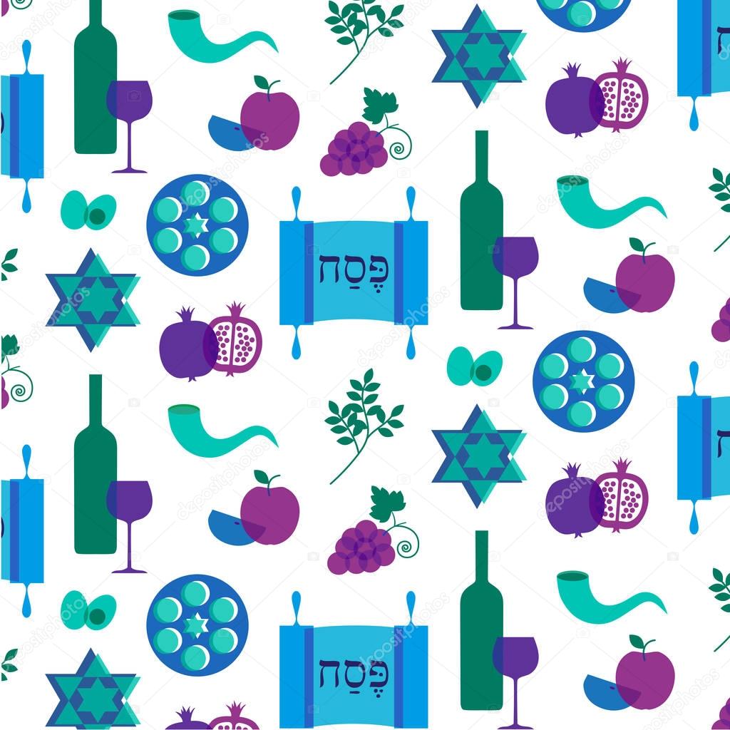 overlapping icons Passover pattern 