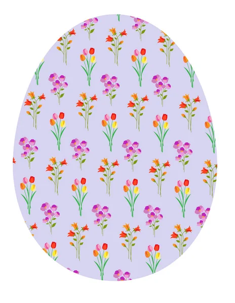 Printemps floral sur l'oeuf de Pâques — Image vectorielle