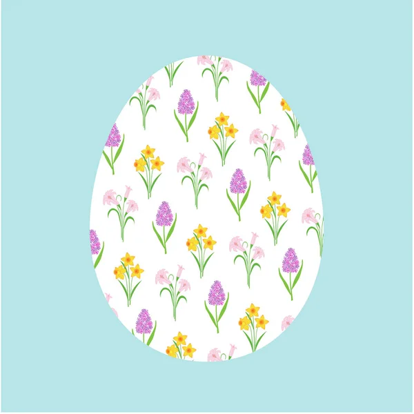 Άνοιξη floral αυγό του Πάσχα — Διανυσματικό Αρχείο