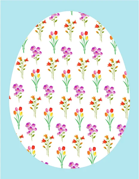 Primavera floral en huevo de Pascua — Archivo Imágenes Vectoriales