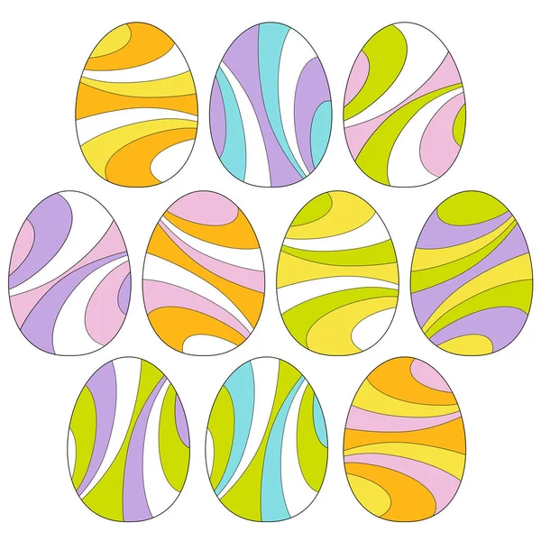 Mod pattern easter eggs set — Stock Vector