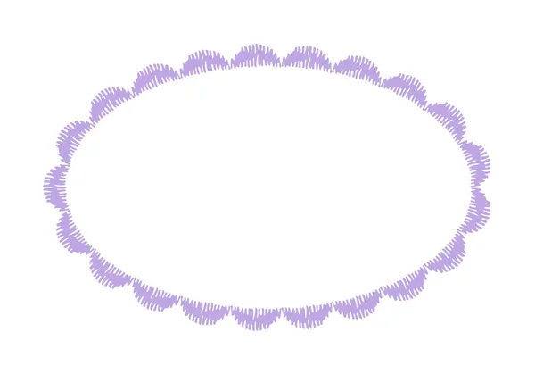 Couture cadre ovale brodé — Image vectorielle