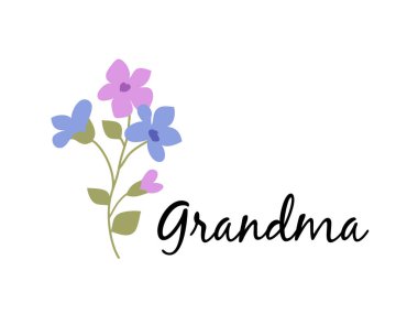 Büyükanne kelime çiçekli