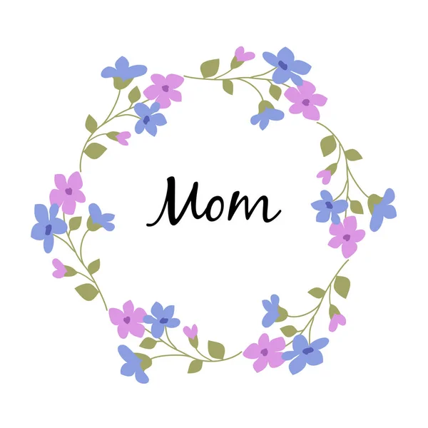Мама з квітами — стоковий вектор