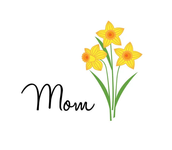 Mamma ordet med blommor — Stock vektor