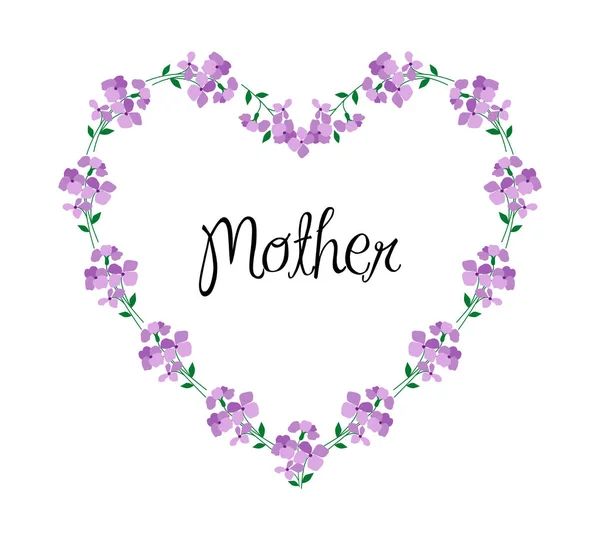 Mother word with flowers — Stock Vector