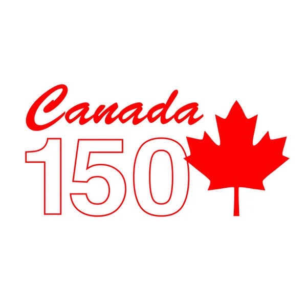 Canada 150 grafica con cornice in foglia d'acero — Vettoriale Stock