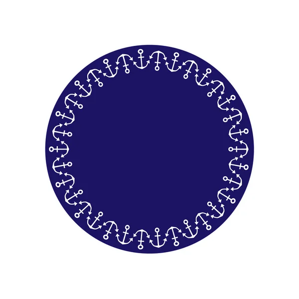 Bateau nautique roue cercle cadre — Image vectorielle