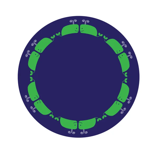 Baleine cadre cercle — Image vectorielle
