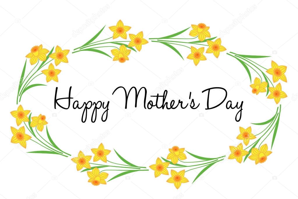 Happy mothers day card, vector illustration