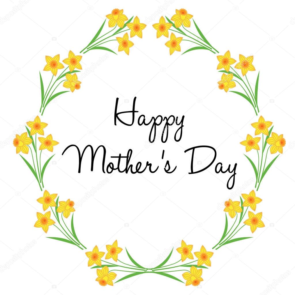 Happy mothers day card, vector illustration