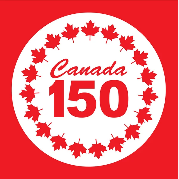 Canada 150 gráfico con hojas de arce — Vector de stock