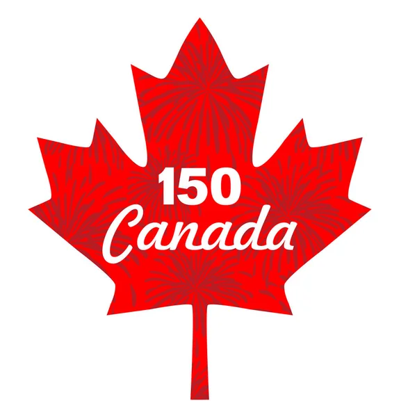 Canada iscrizione e foglia d'acero — Vettoriale Stock