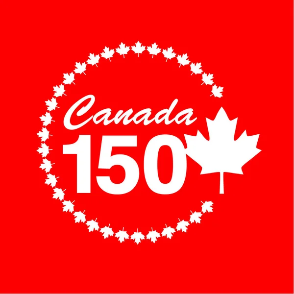 Kanada 150 grafis dalam bingkai lingkaran - Stok Vektor