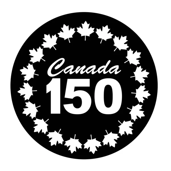 Kanada 150 grafis dengan daun maple - Stok Vektor