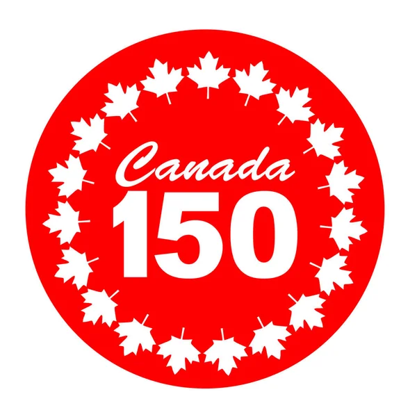 Canada 150 graphic with maple leaves — Stock Vector