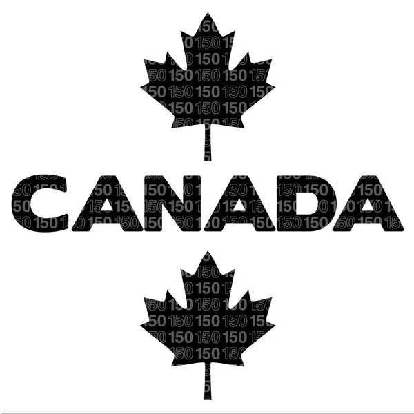 Kanada 150 svart grafik — Stock vektor
