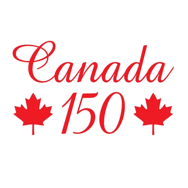 Canada 150 with maple leaves — Stock Vector