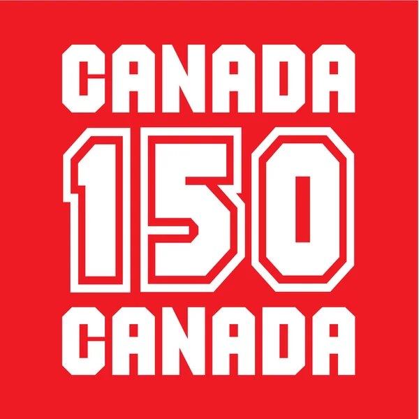 Canada 150 jersey graphic on red — Stock Vector
