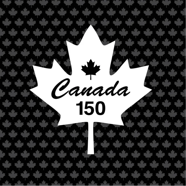 Канада 150 чёрная графика — стоковый вектор
