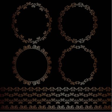 Bronz geometrik çerçeveleri ve borders