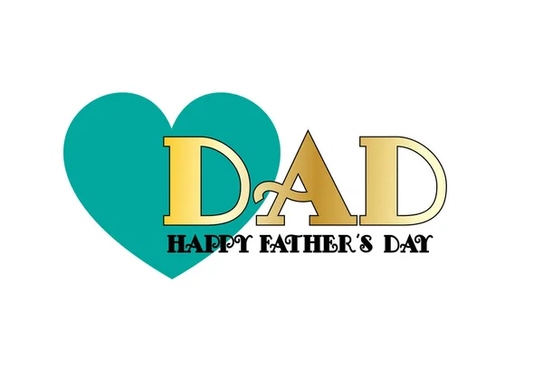 Dad father's day with blue heart — Stock Vector