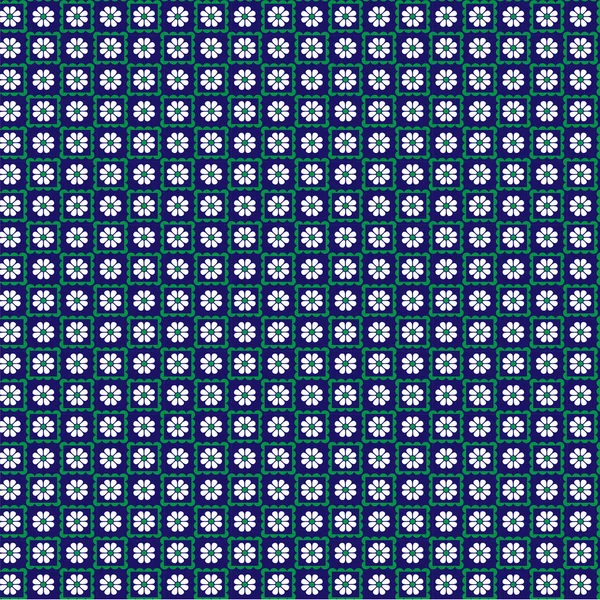 Motivo floreale geometrico blu — Vettoriale Stock