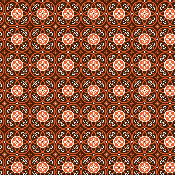 Orange ornate tile pattern — Stock Vector