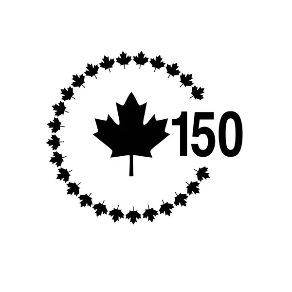 Canadá 150 Gráfico de cumpleaños — Vector de stock