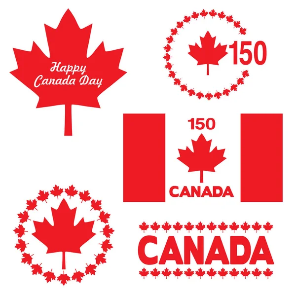 Grafis ulang tahun Kanada 150 - Stok Vektor