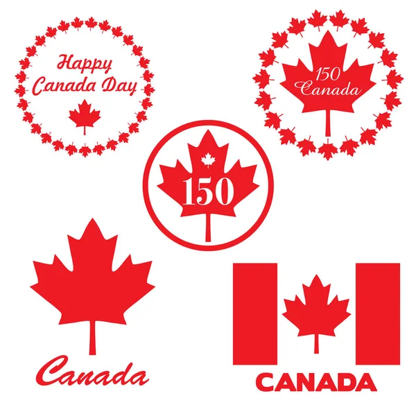 Grafis ulang tahun Kanada 150 - Stok Vektor