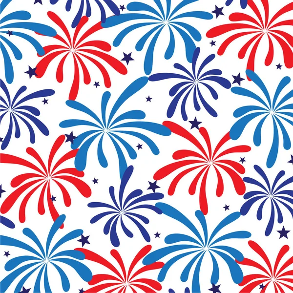 Fireworks seamless pattern — Stock Vector