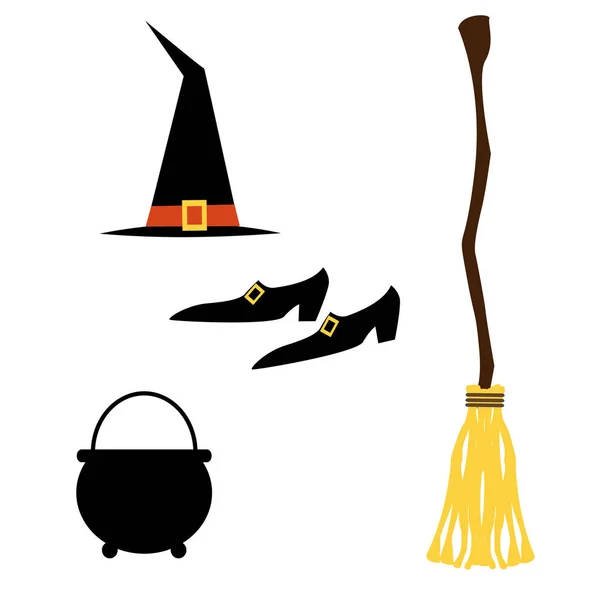 Set di icone streghe di Halloween — Vettoriale Stock