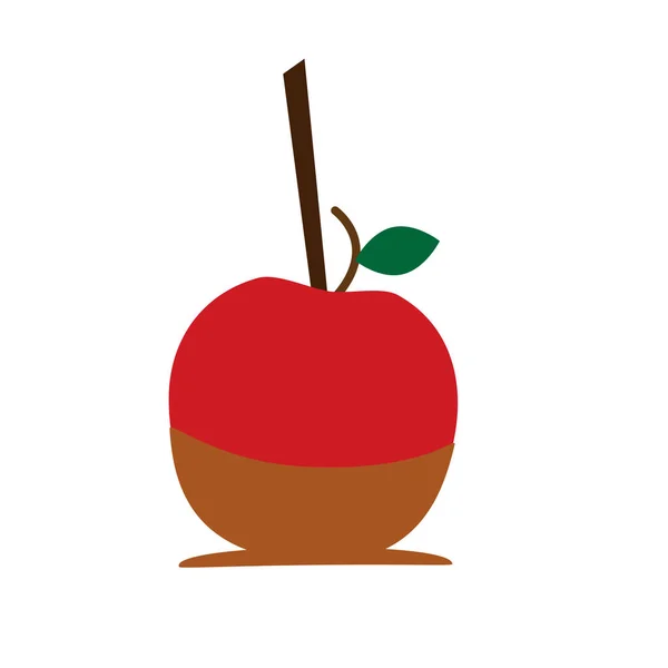 Хеллоуїн карамельний яблуко значок — стоковий вектор