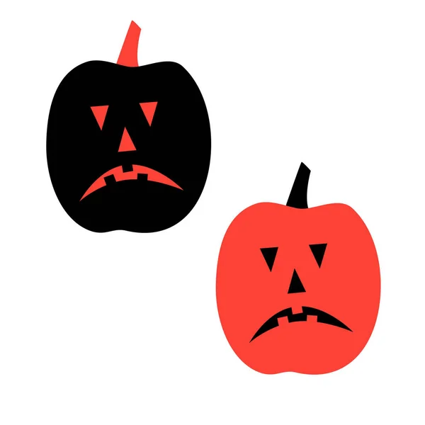 Halloween jack-o-linterna calabazas iconos — Vector de stock
