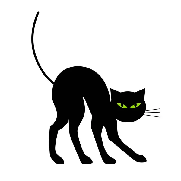 Halloween svart katt — Stock vektor