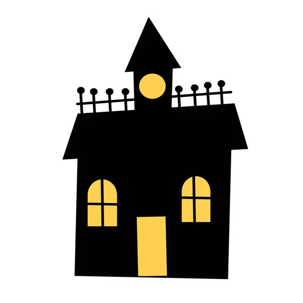 Икона дома с привидениями на Хэллоуин — стоковый вектор