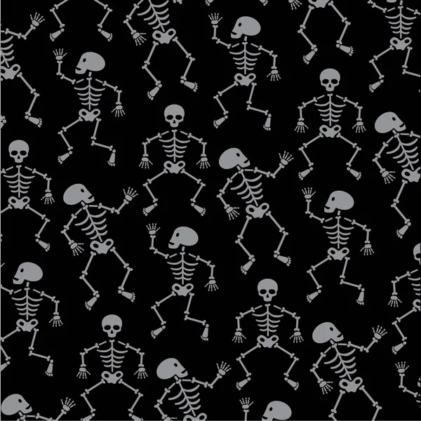 Halloween skeletons pattern — Stock Vector