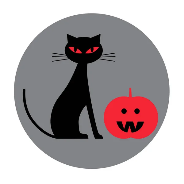 Halloween siyah kedi — Stok Vektör
