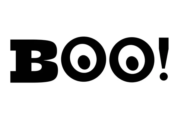 Tipografia de Halloween boo com olhos —  Vetores de Stock