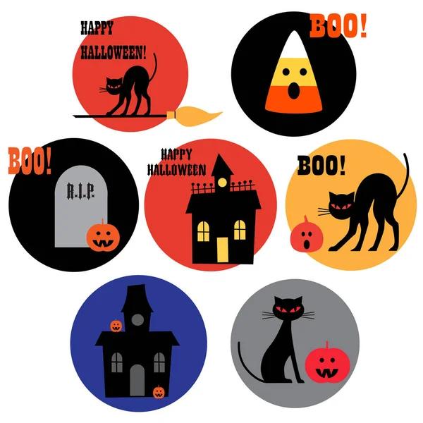 Set di diverse icone di Halloween — Vettoriale Stock