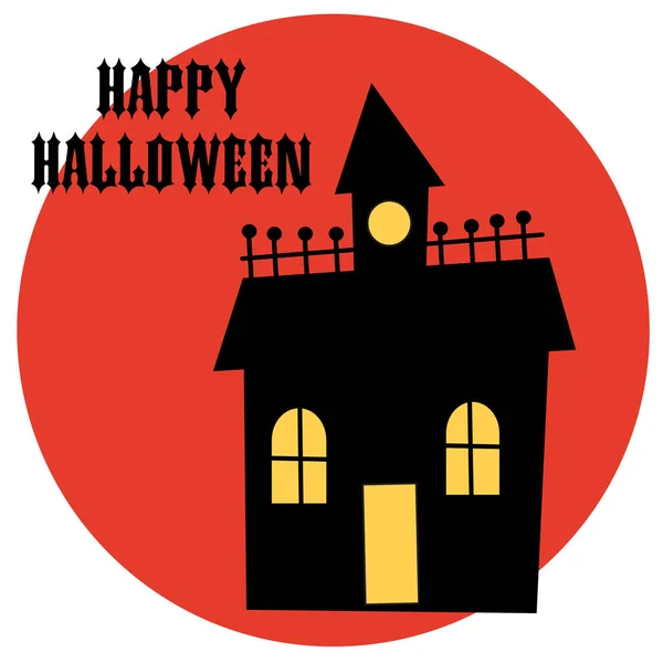 Halloween-Spukhaus-Ikone — Stockvektor